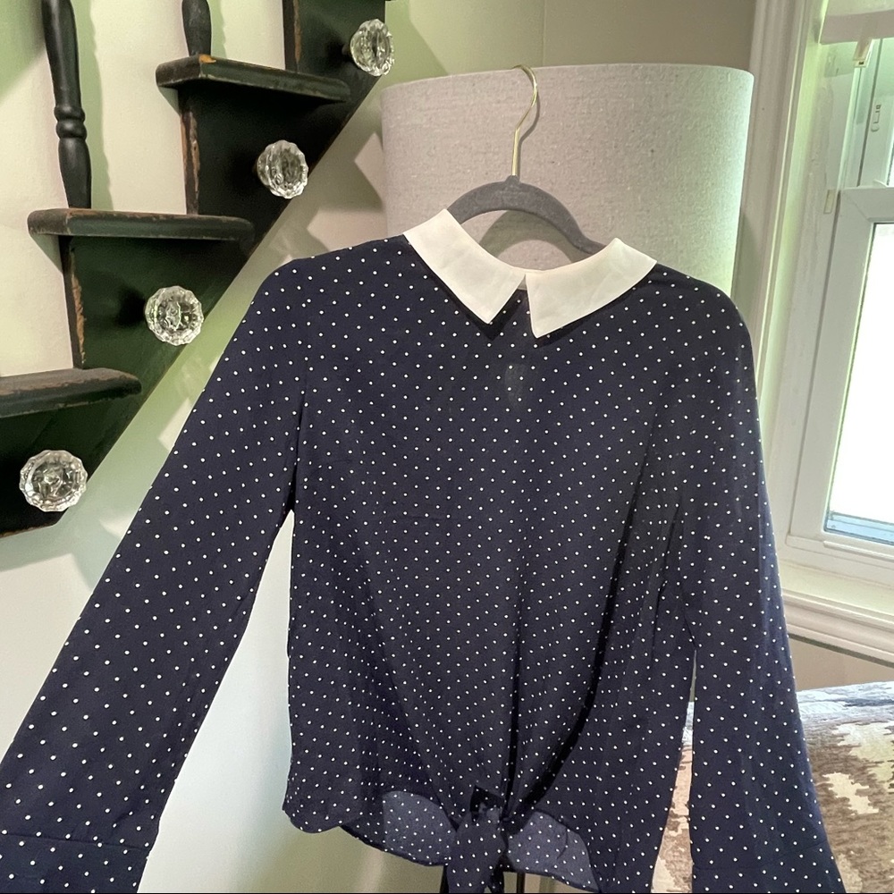 Navy business casual blouse, size medium